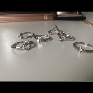Silver ring set